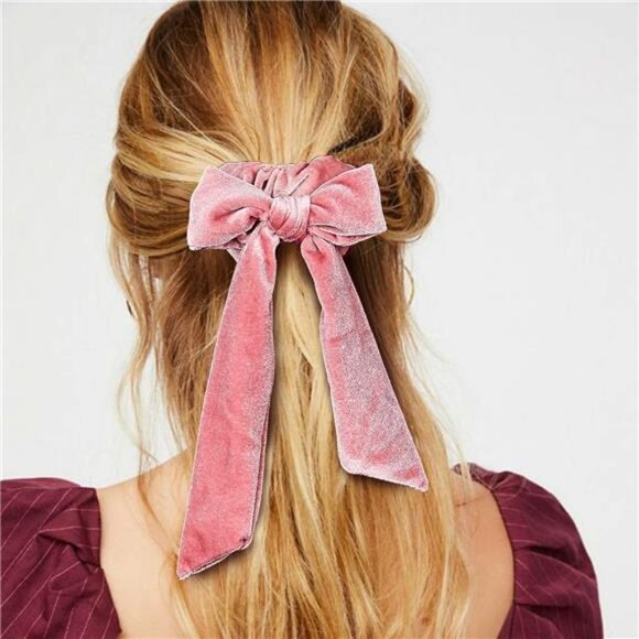 6-Pack Velvet Hair Scrunchies – Bowknot Elastics for Women and Girls - Picture 7 of 8